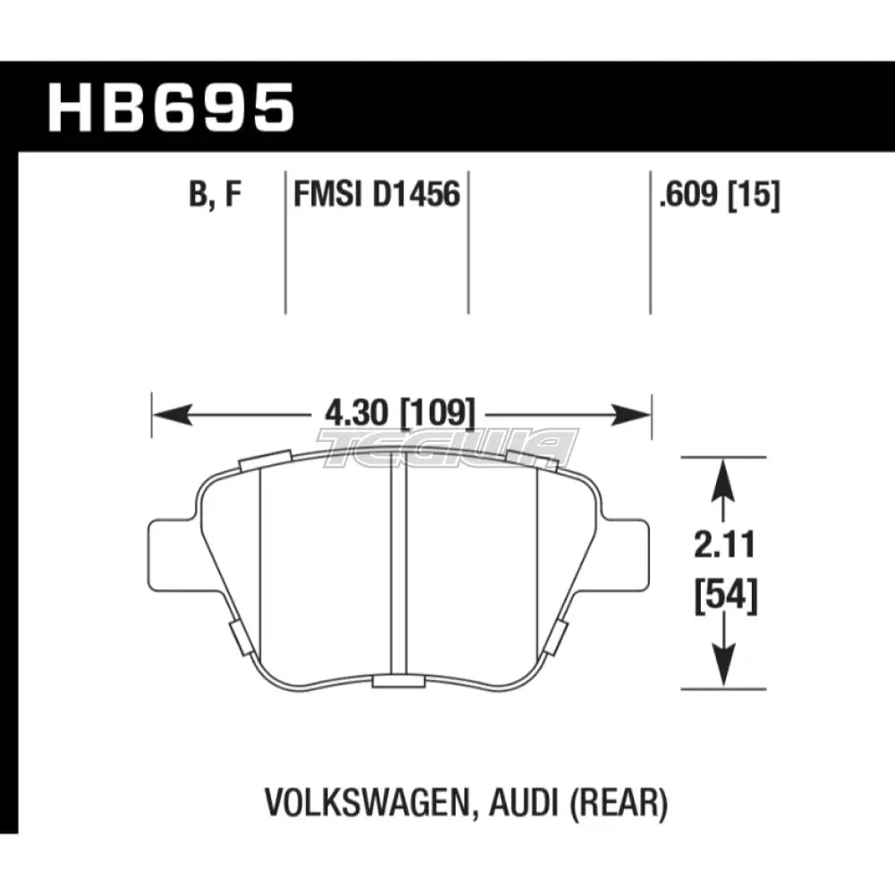 HAWK Performance HPS 5.0 High Performance Street Brake Pads Rear - HB695B.609