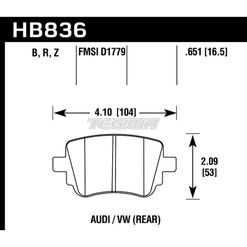 HAWK Performance HPS 5.0 High Performance Street Brake Pads Rear - HB836B.651