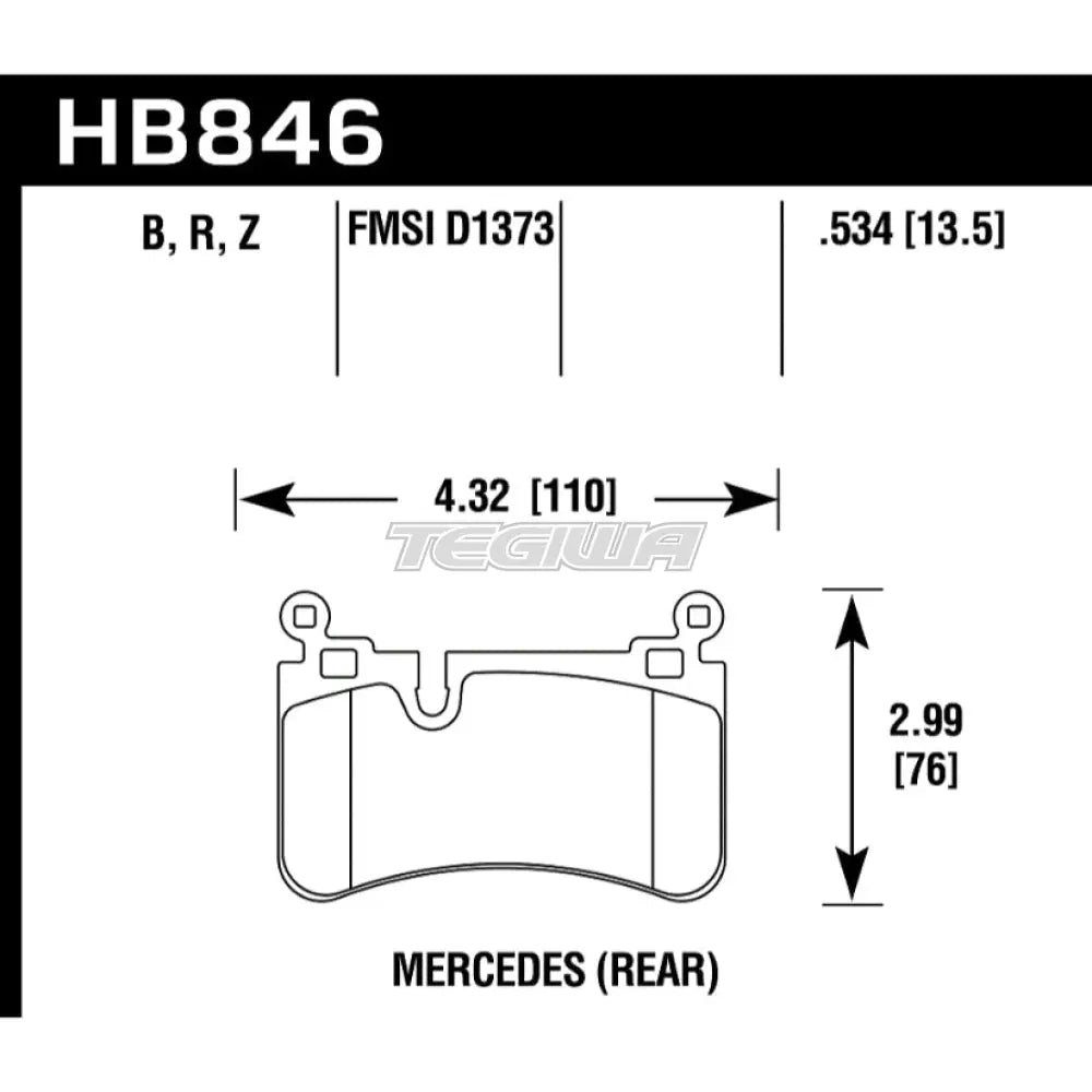 HAWK Performance HPS 5.0 High Performance Street Brake Pads Rear - HB846B.534