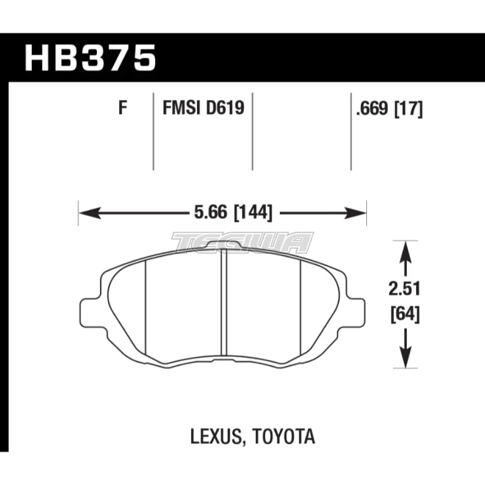 HAWK Performance HPS High Performance Street Brake Pads Front - HB375F.669