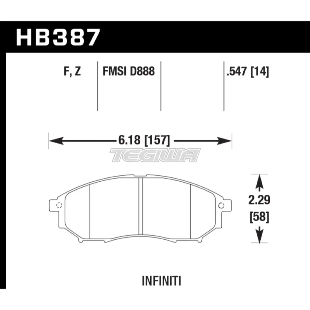 HAWK Performance HPS High Performance Street Brake Pads Front - HB387F.547