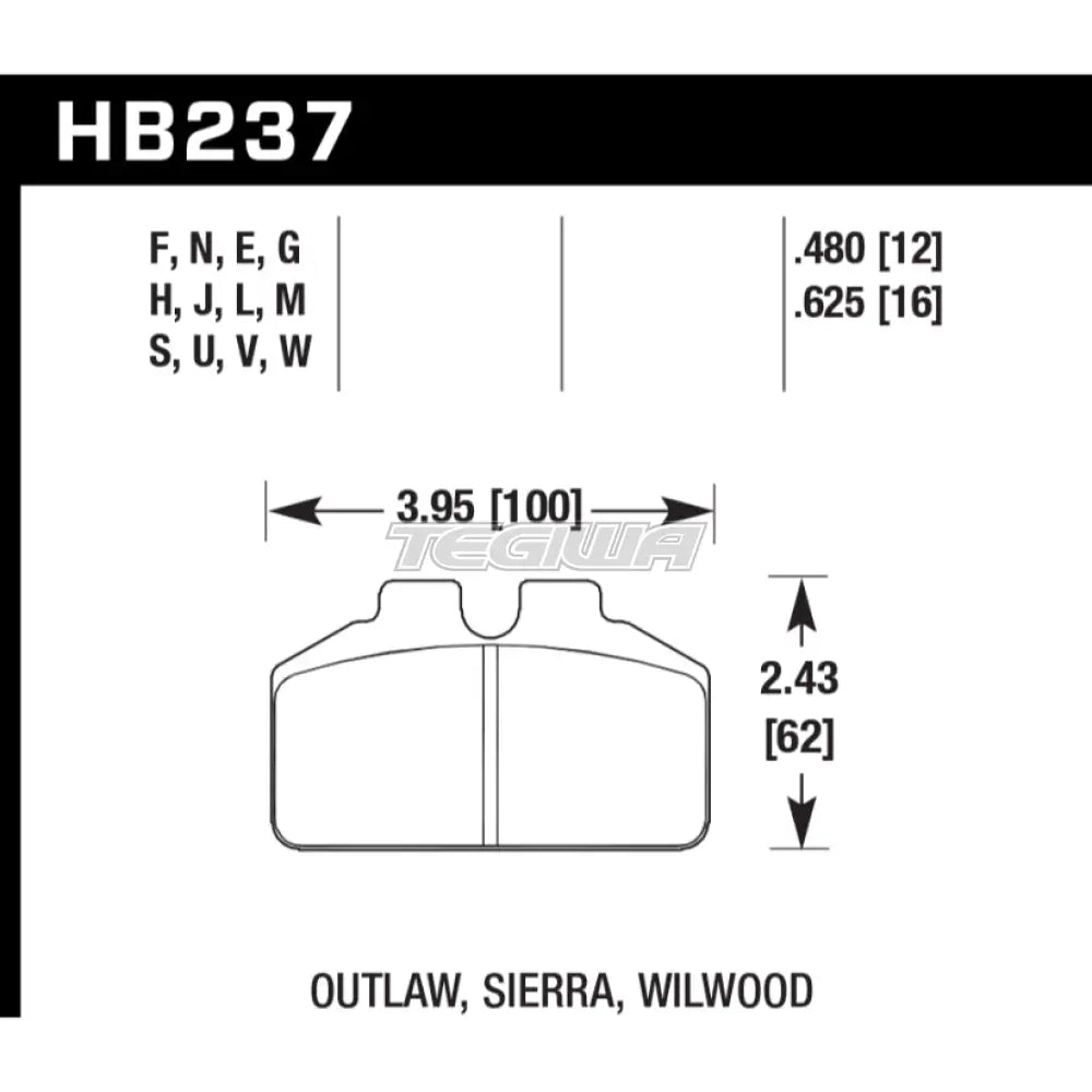 HAWK Performance HPS High Performance Street Brake Pads - HB237F.480