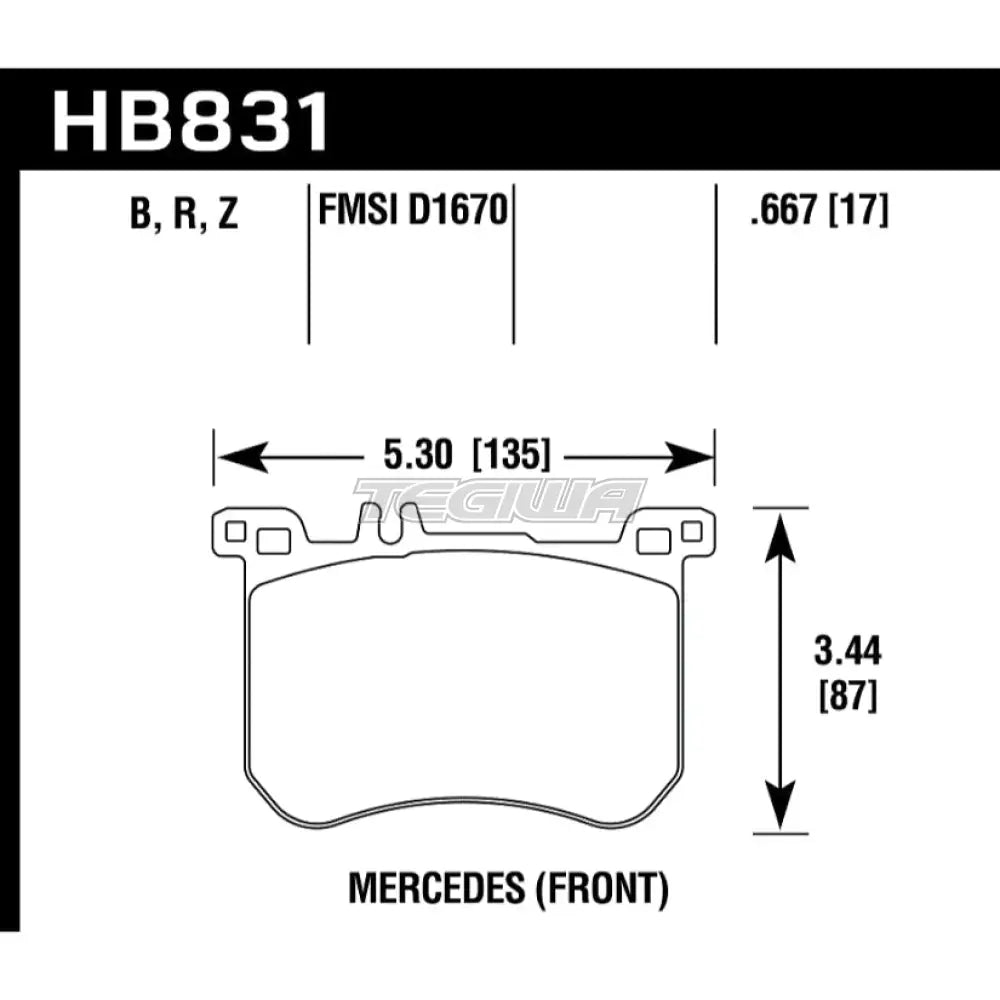 HAWK Performance PC Performance Ceramic Street Brake Pads Front - HB831Z.667