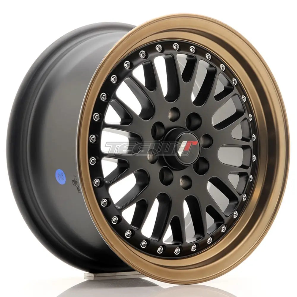 Japan Racing Jr10 Alloy Wheel 15X7 Et30 4X100/108 Matt Black With Bronze Lip Wheels