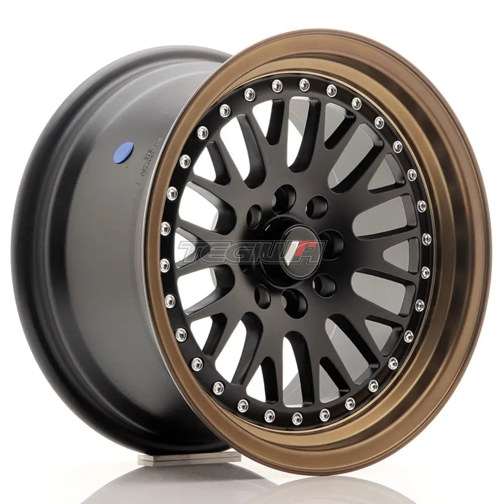 Japan Racing Jr10 Alloy Wheel 15X8 Et20 4X100/108 Matt Black With Bronze Lip Wheels