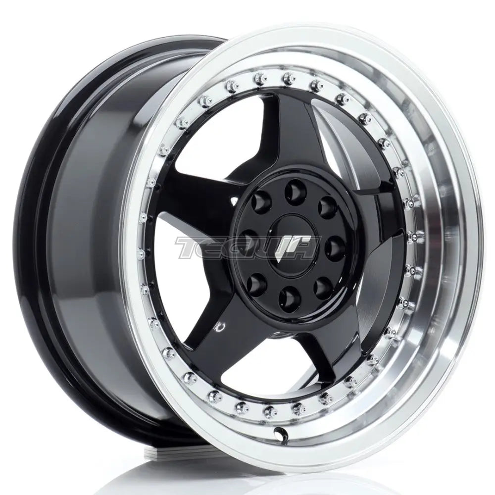 Japan Racing Jr6 Alloy Wheel 15X7 Et25 4X100/108 Gloss Black With Machined Lip Wheels