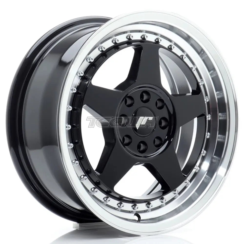 Japan Racing Jr6 Alloy Wheel 16X7 Et25 4X100/108 Gloss Black With Machined Lip Wheels