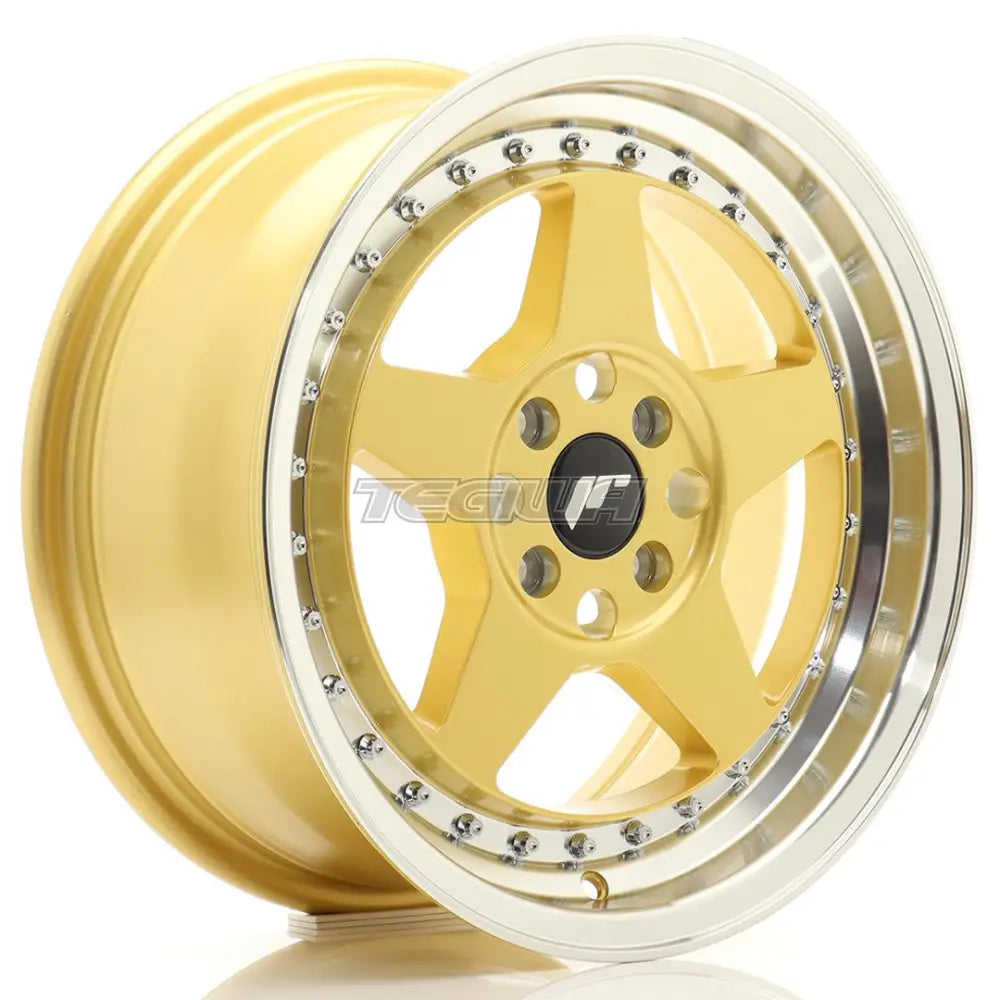 Japan Racing Jr6 Alloy Wheel 16X7 Et35 4X100 Gold With Machined Lip Wheels