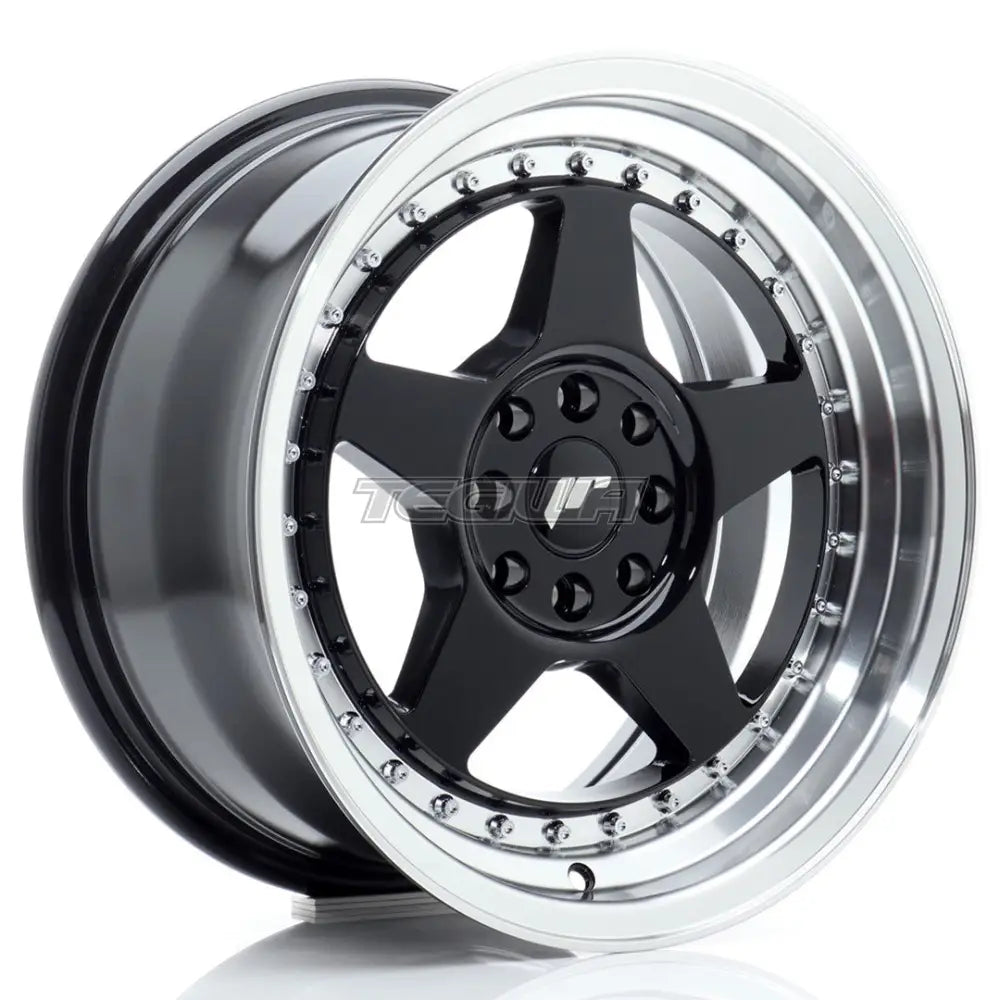 Japan Racing Jr6 Alloy Wheel 16X8 Et25 4X100/108 Gloss Black With Machined Lip Wheels