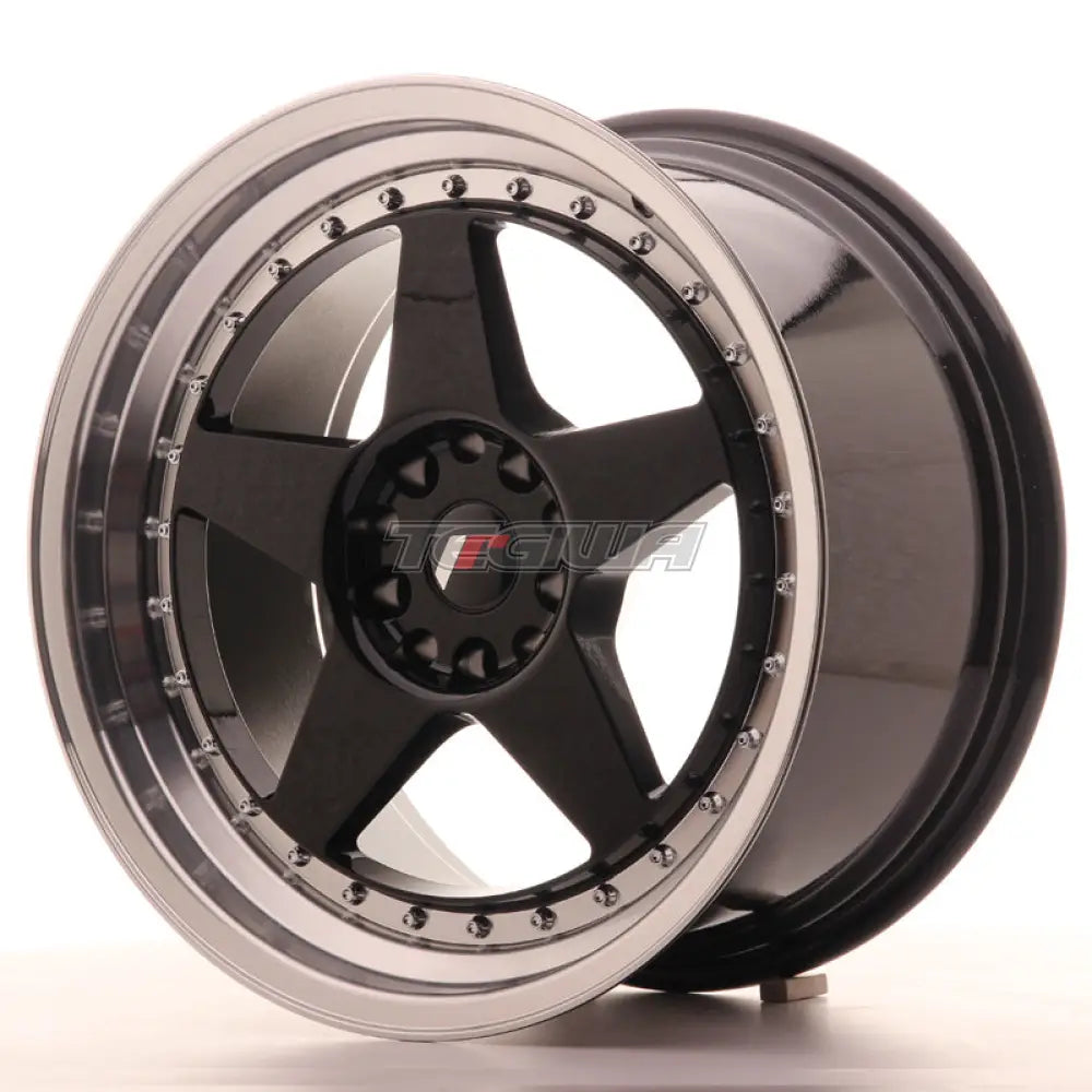 Japan Racing Jr6 Alloy Wheel 18X9.5 Et22 5X114.3 5X120 Gloss Black Machined Lip 74.1Mm Cb -