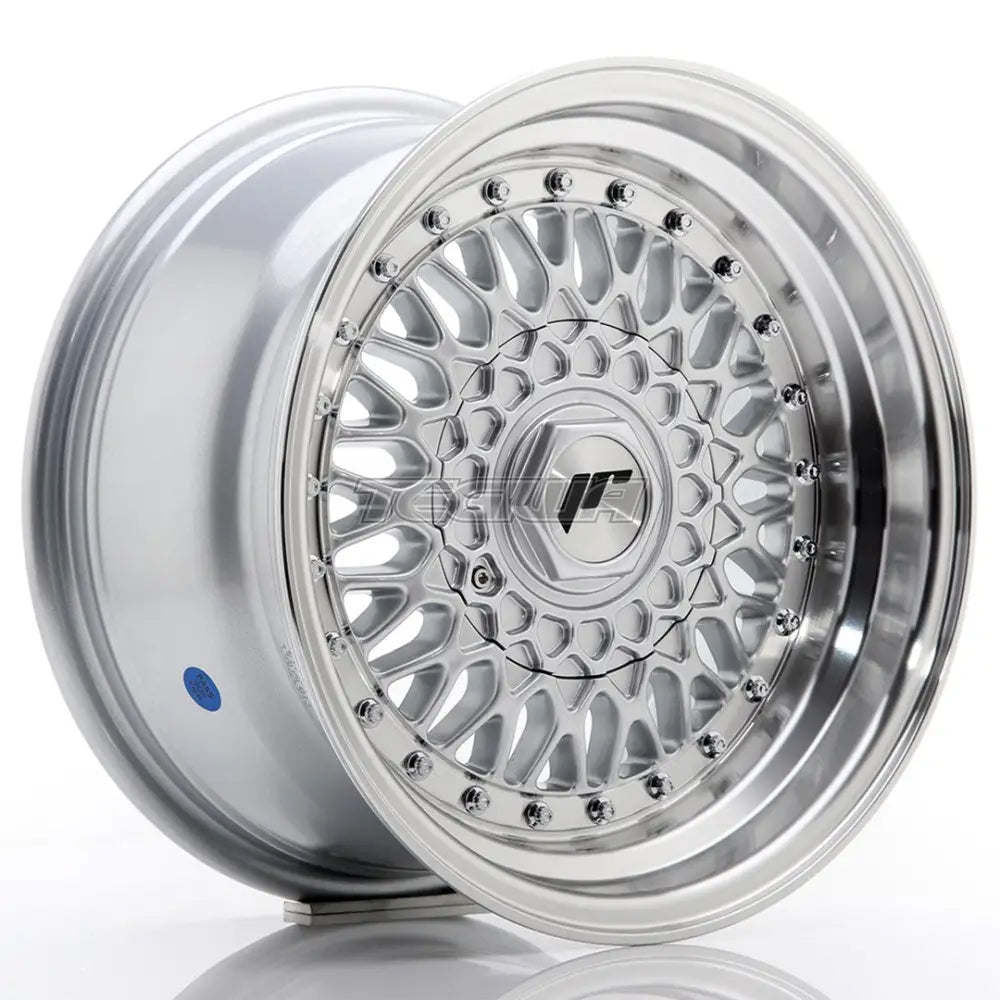 Japan Racing Jr9 Alloy Wheel 15X8 Et20 4X100/108 Silver With Machined Lip And Rivets Wheels