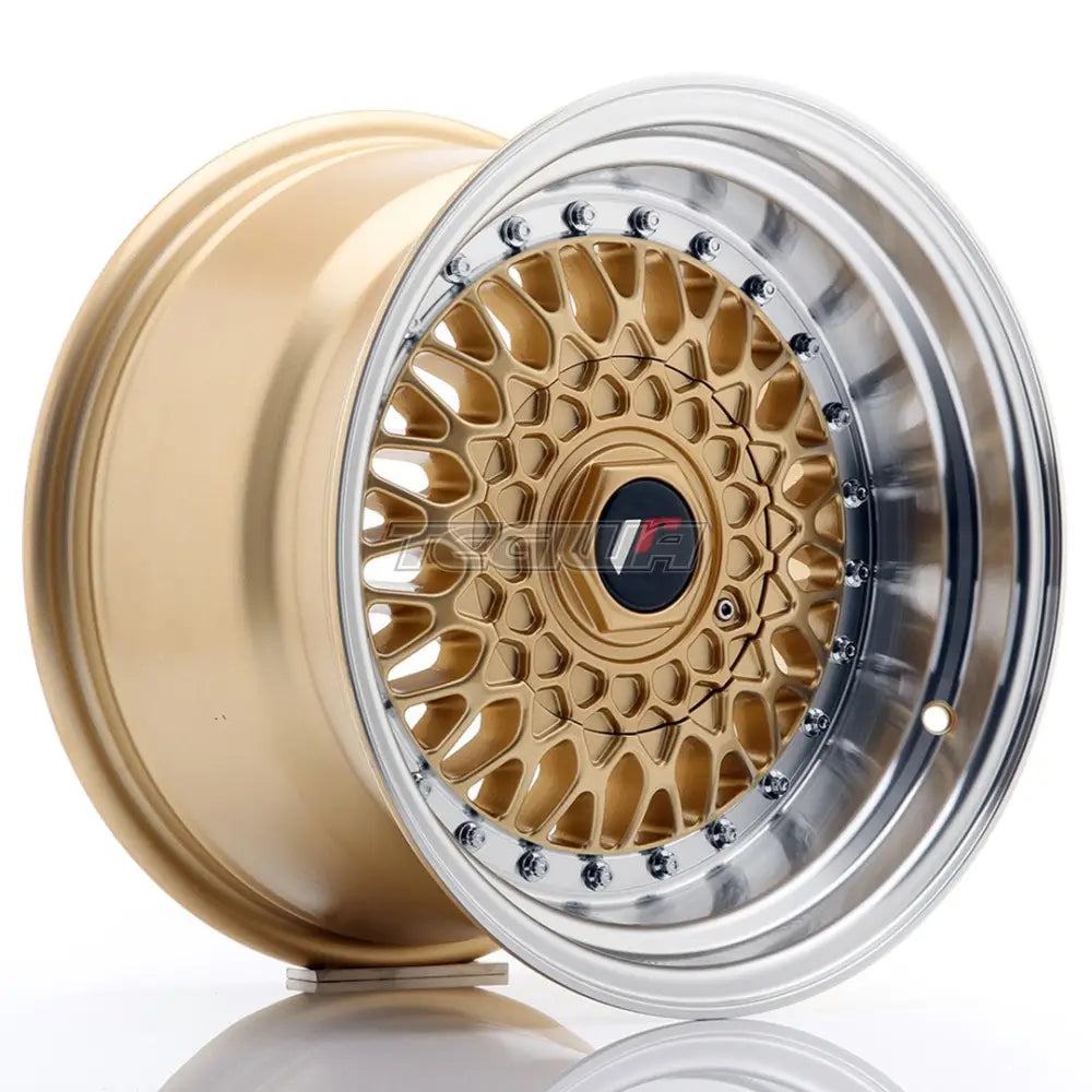 Japan Racing Jr9 Alloy Wheel 15X9 Et10 4X100/108 Gold With Machined Lip Wheels