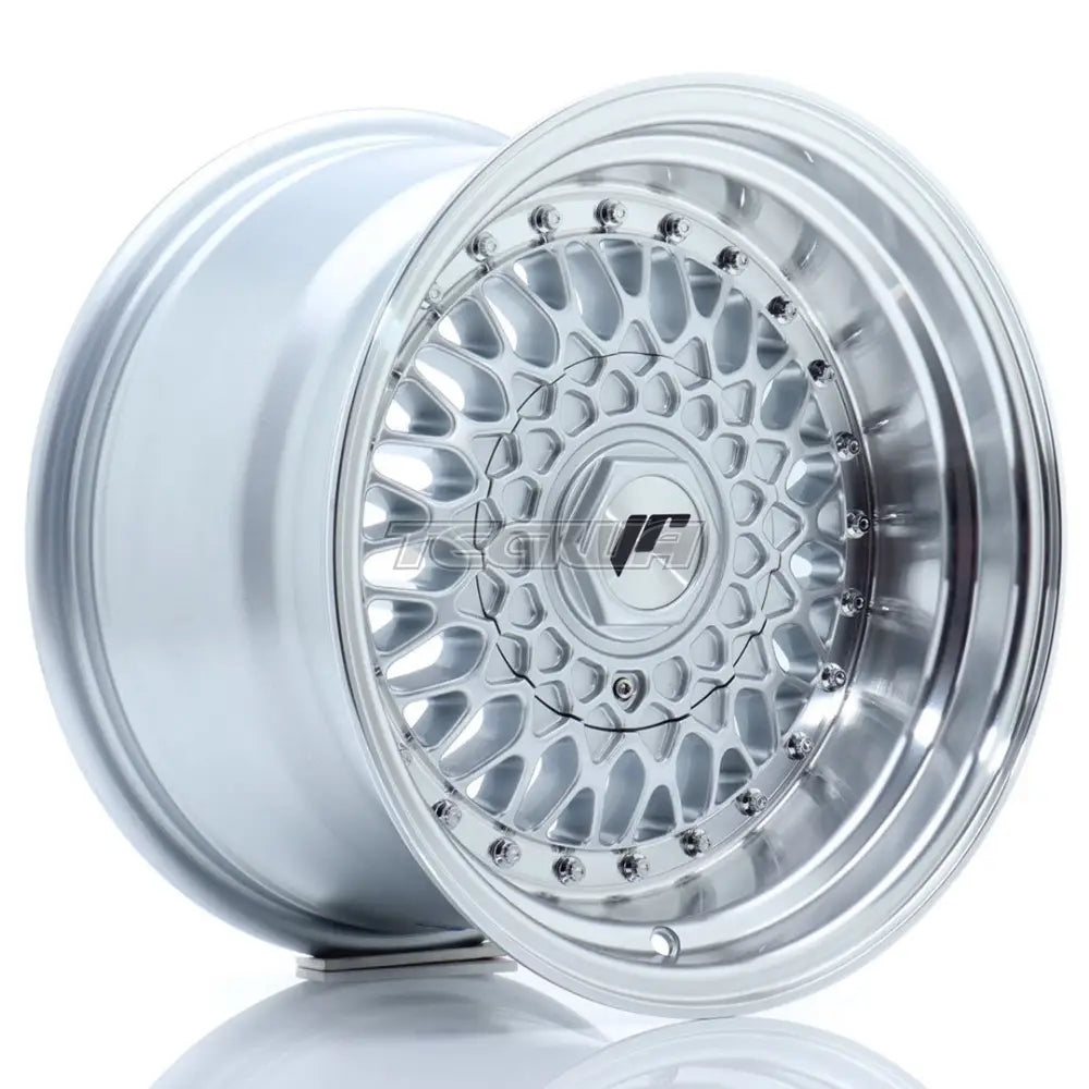 Japan Racing Jr9 Alloy Wheel 15X9 Et10 4X100/108 Silver With Machined Lip And Rivets Wheels