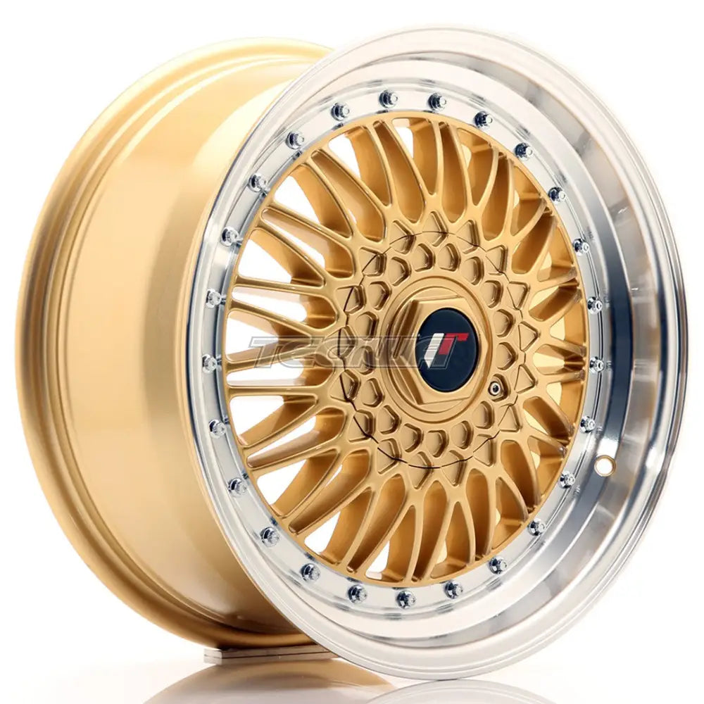 Japan Racing Jr9 Alloy Wheel 17X7.5 Et20 4X100/108 Gold With Machined Lip Wheels