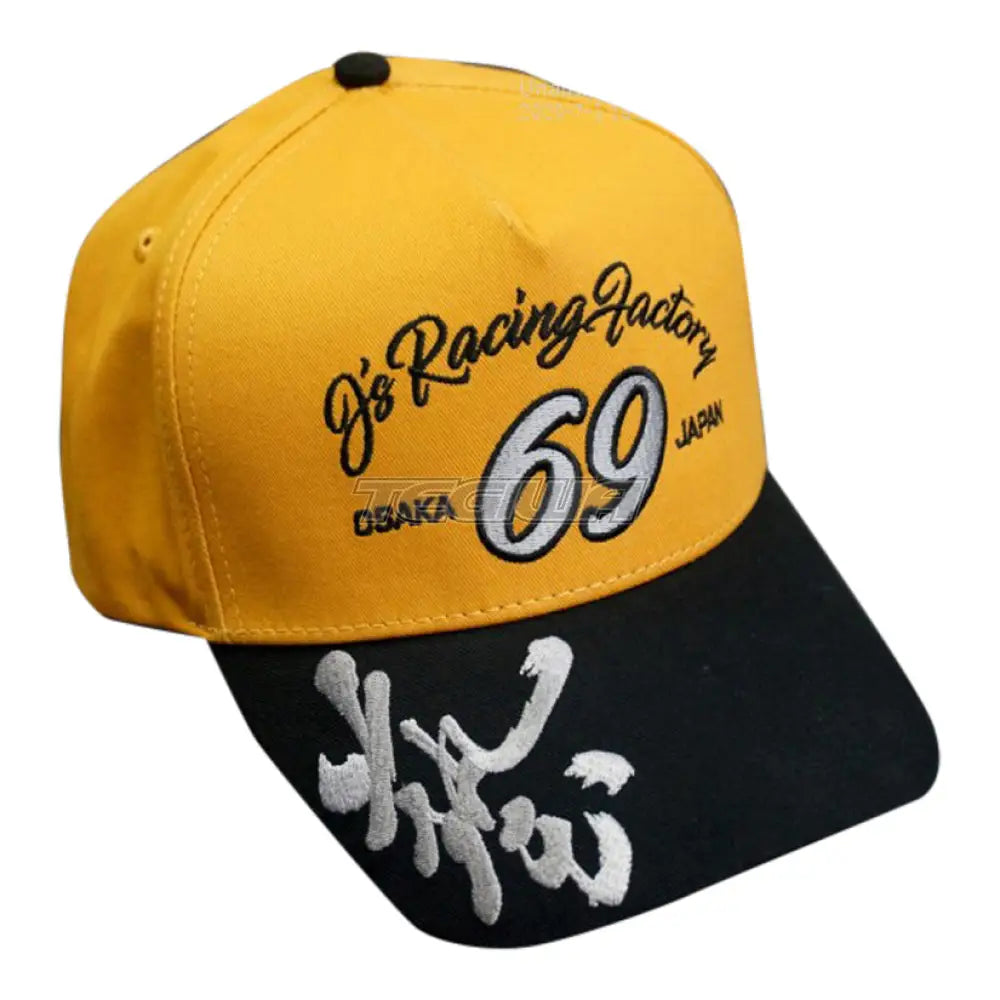 J's Racing WAZA 69 Gold Mesh cap Black/yellow