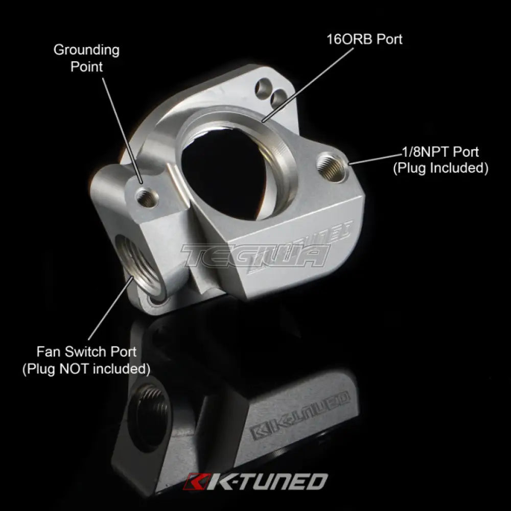 K-Tuned B/D Series Lower Thermostat Housing with 16AN and Hose End Fitting