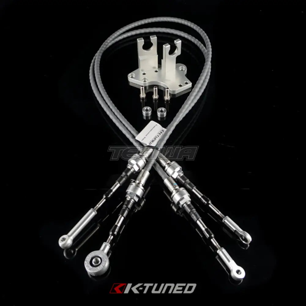 K-Tuned H/F Series Cable Bracket with Race-Spec Shifter Cables - To use DC5 Style Shifter