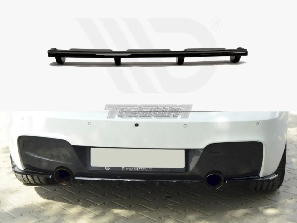 Maxton Design Central Rear Splitter BMW 1-Series F20 F21 M-power With Vertical Bars