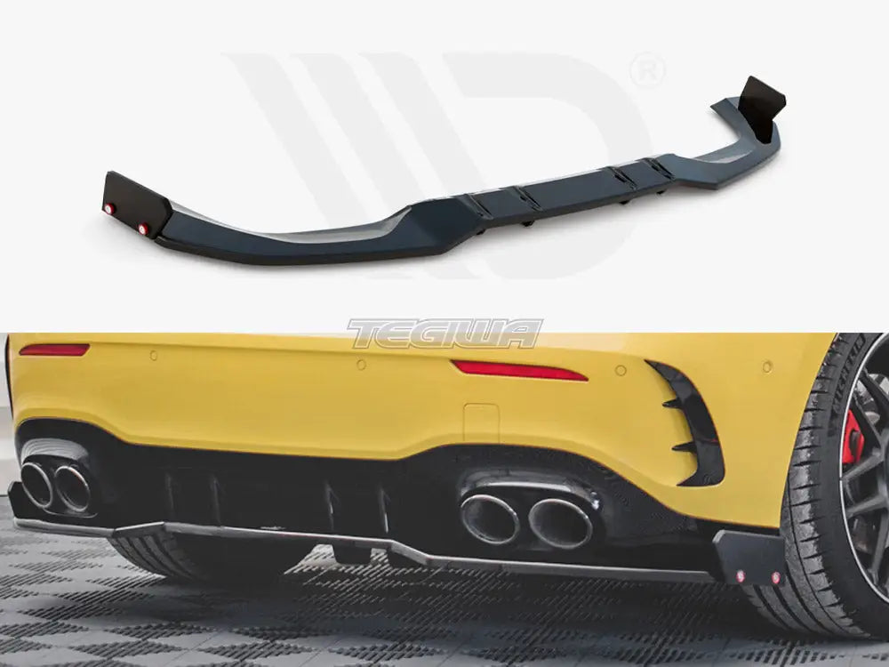 Maxton Design Central Rear Splitter +flaps Mercedes AMG A45 S 2019-