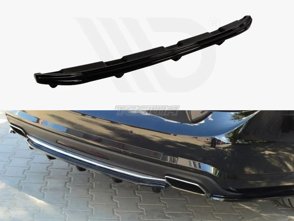 Maxton Design Central Rear Splitter Mercedes CLS C218 Amg-line With A Vertical BAR 11-14