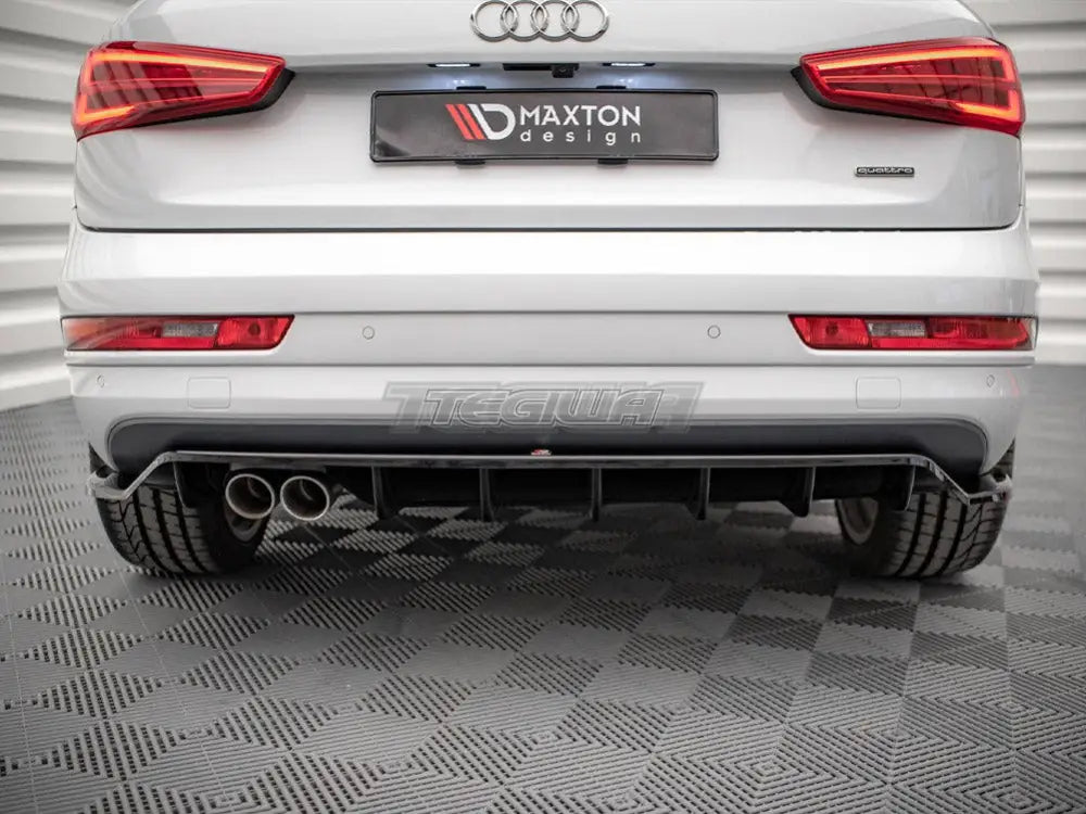 Maxton Design Central Rear Splitter Vertical Bars Audi Q3 8U Facelift 14-18