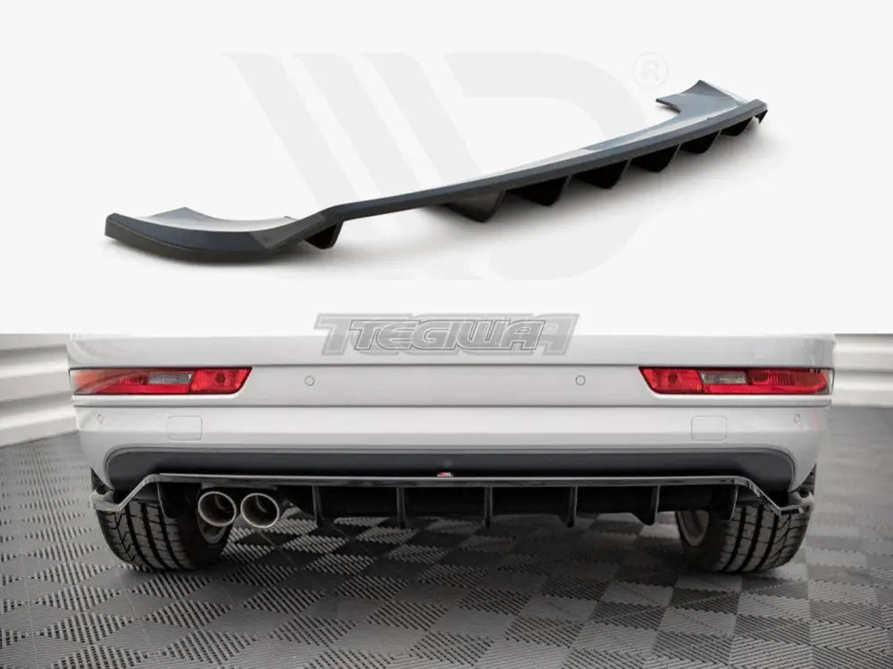 Maxton Design Central Rear Splitter Vertical Bars Audi Q3 8U Facelift 14-18