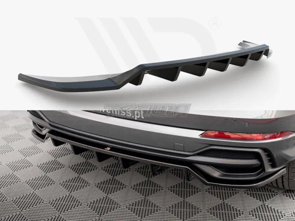 Maxton Design Central Rear Splitter Vertical Bars Audi Q3 S-Line F3