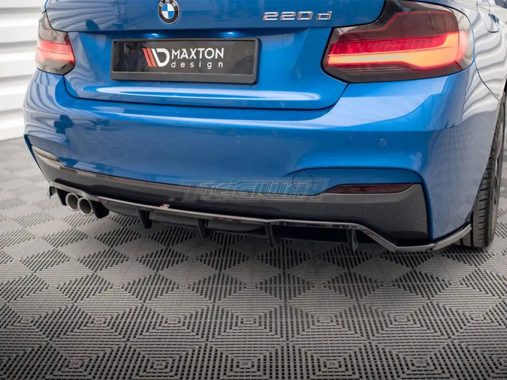 Maxton Design Central Rear Splitter Vertical Bars BMW 2-Series M-Pack F22