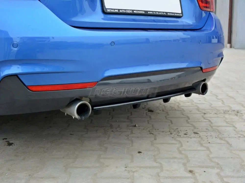 Maxton Design Central Rear Splitter Vertical Bars BMW 4-Series F32 M-sport 13-16