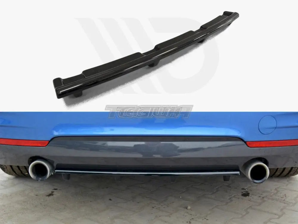 Maxton Design Central Rear Splitter Vertical Bars BMW 4-Series F32 M-sport 13-16