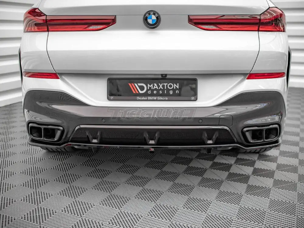 Maxton Design Central Rear Splitter Vertical Bars BMW X6 M-pack G06 2019-