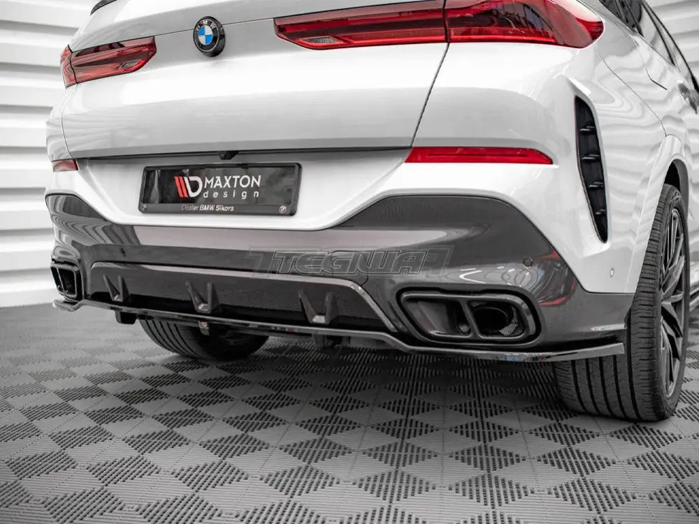 Maxton Design Central Rear Splitter Vertical Bars BMW X6 M-pack G06 2019-