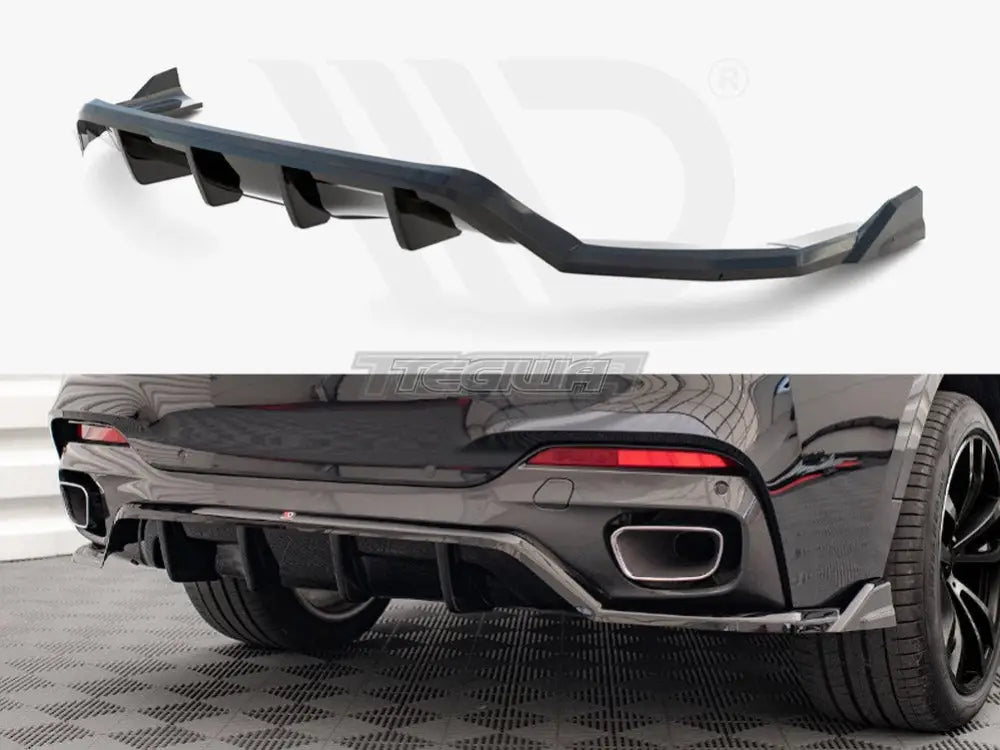 Maxton Design Central Rear Splitter Vertical Bars BMW X6 M Sport F16