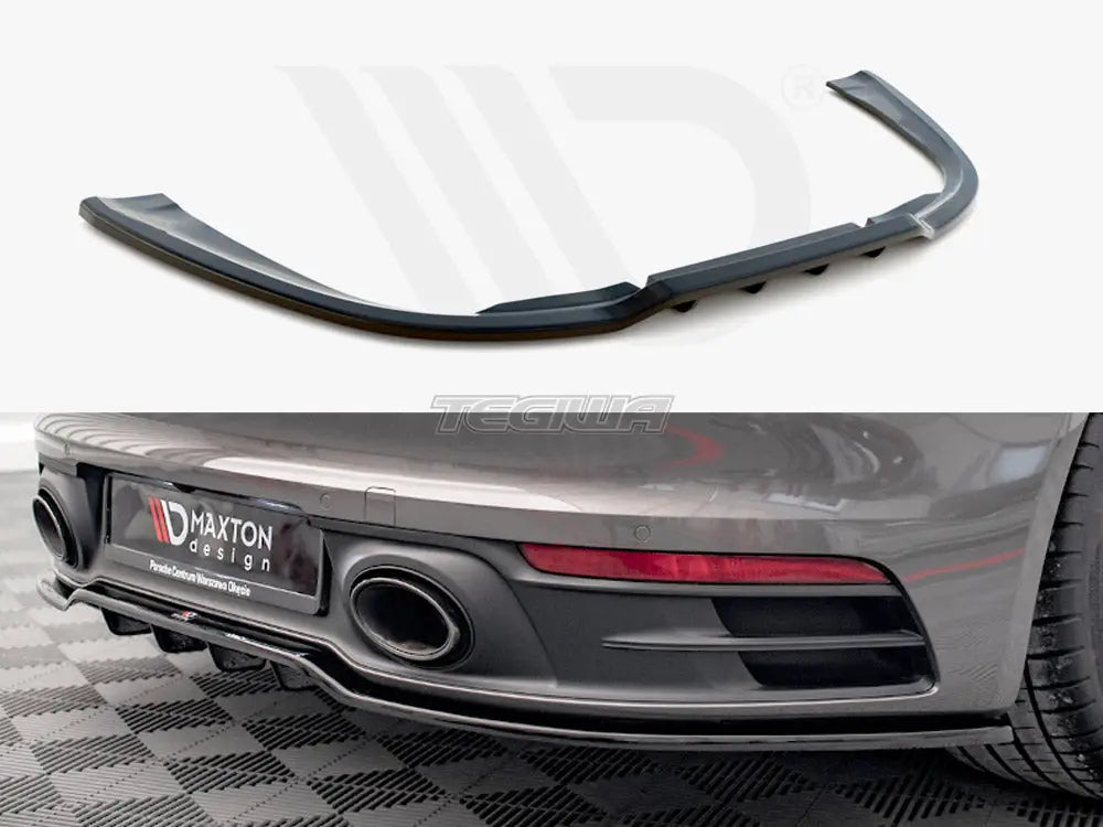 Maxton Design Central Rear Splitter Vertical Bars Porsche 911 Carrera 4S 992 2019-