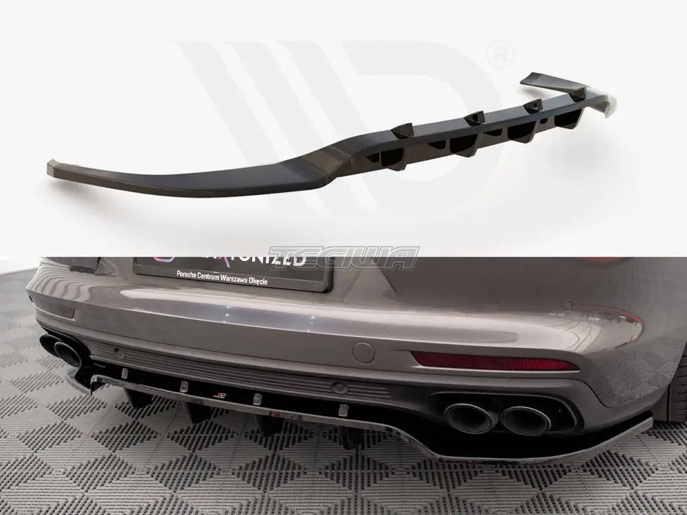 Maxton Design Central Rear Splitter Vertical Bars Porsche Panamera E-Hybrid 971