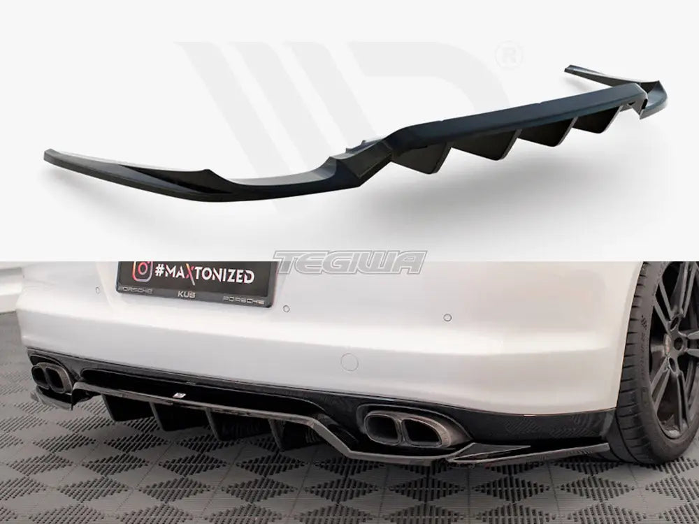 Maxton Design Central Rear Splitter Vertical Bars Porsche Panamera Turbo 970