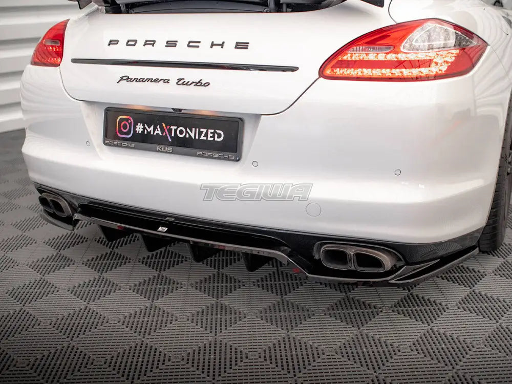 Maxton Design Central Rear Splitter Vertical Bars Porsche Panamera Turbo 970