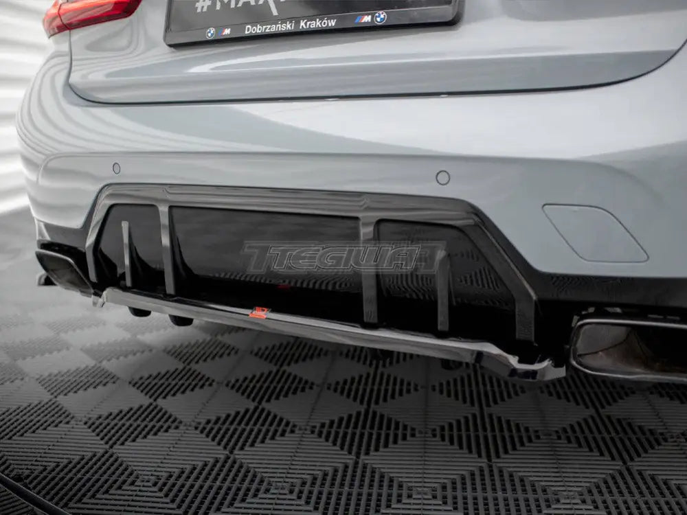 Maxton Design Central Rear Splitter Vertical Bars V.1 BMW 3-Series M340i G20 G21 Facelift