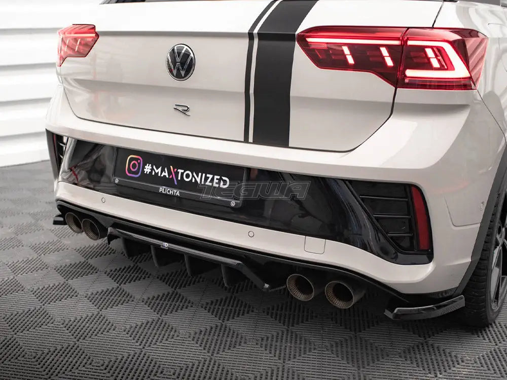 Maxton Design Central Rear Splitter Vertical Bars Volkswagen T-Roc R Mk1 Facelift