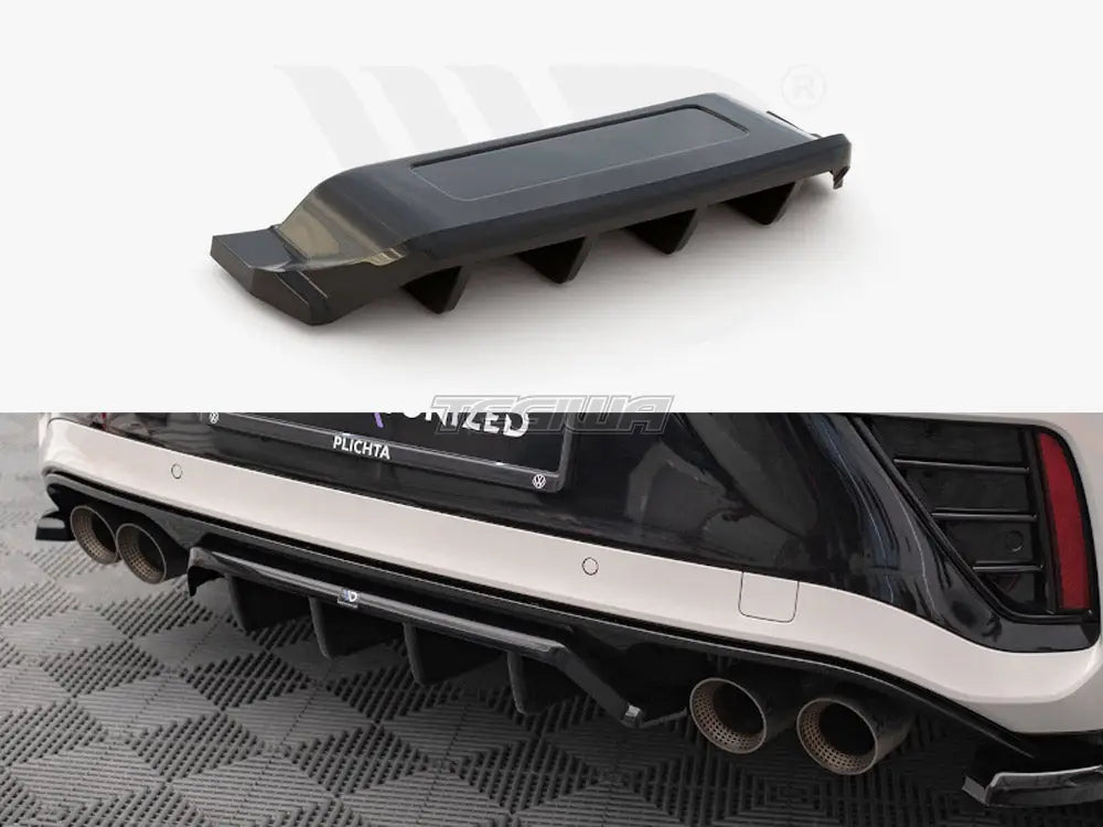 Maxton Design Central Rear Splitter Vertical Bars Volkswagen T-Roc R Mk1 Facelift