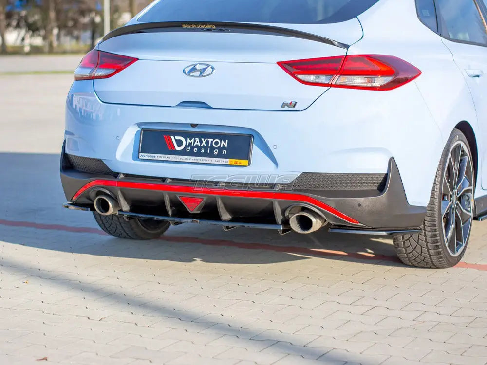 Maxton Design Central Rear Splitter W Vertical Bars Hyundai I30 MK3 N Fastback 2018-