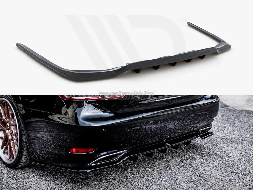 Maxton Design Central Rear Splitter W Vertical Bars Lexus LS MK4 Facelift 12-17