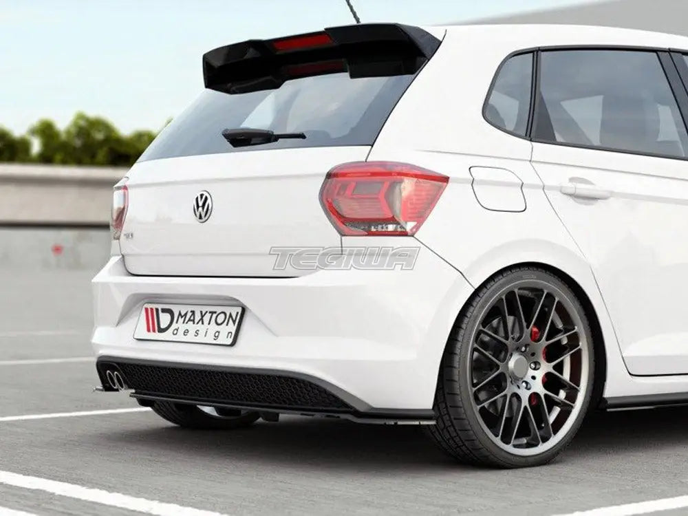 Maxton Design Central Rear Splitter W Vertical Bars Volkswagen Polo MK6 GTI 17-21