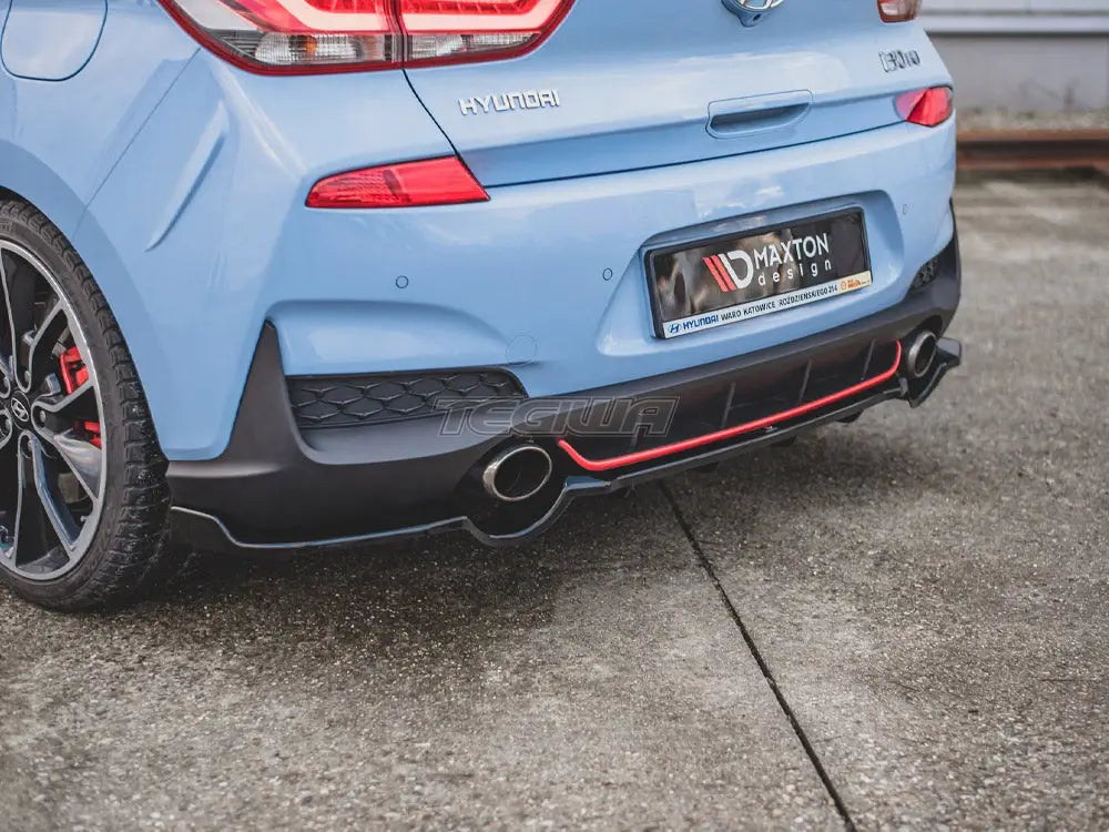 Maxton Design Central Rear Splitter With Vertical Bars Hyundai I30 N MK3 Hatchback 17-20