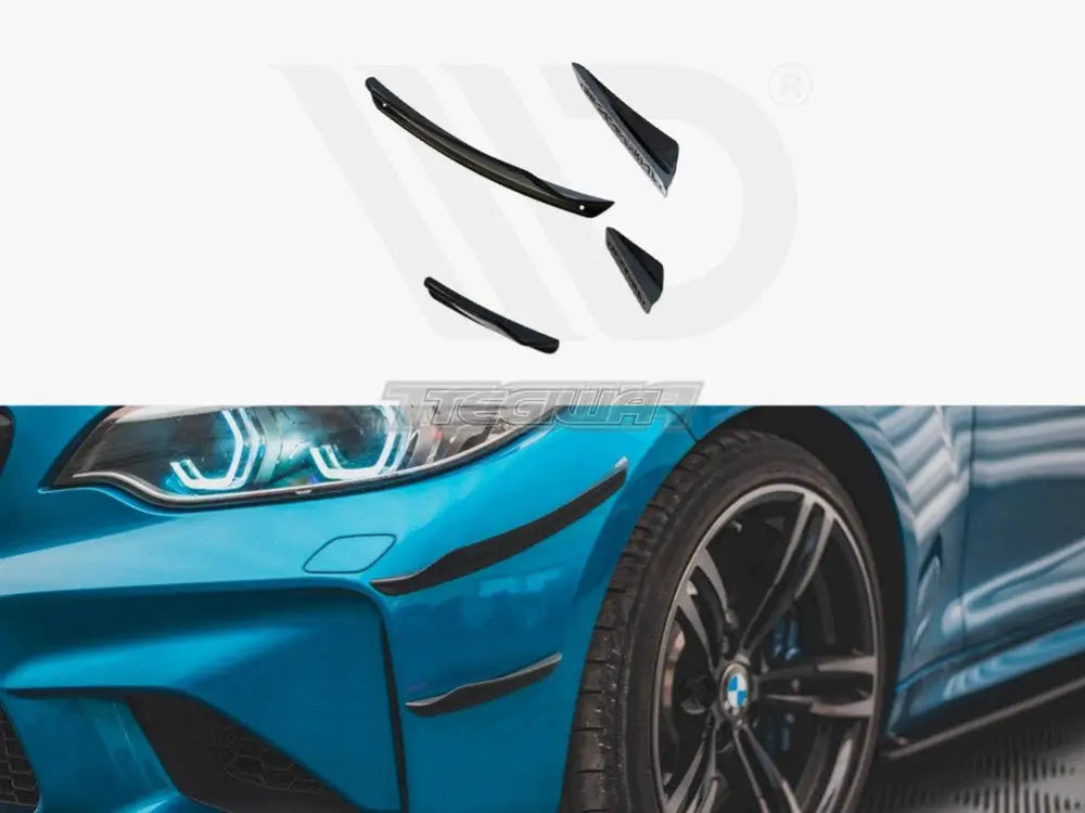 Maxton Design Front Bumper Wings Canards BMW M2 F87 01-20