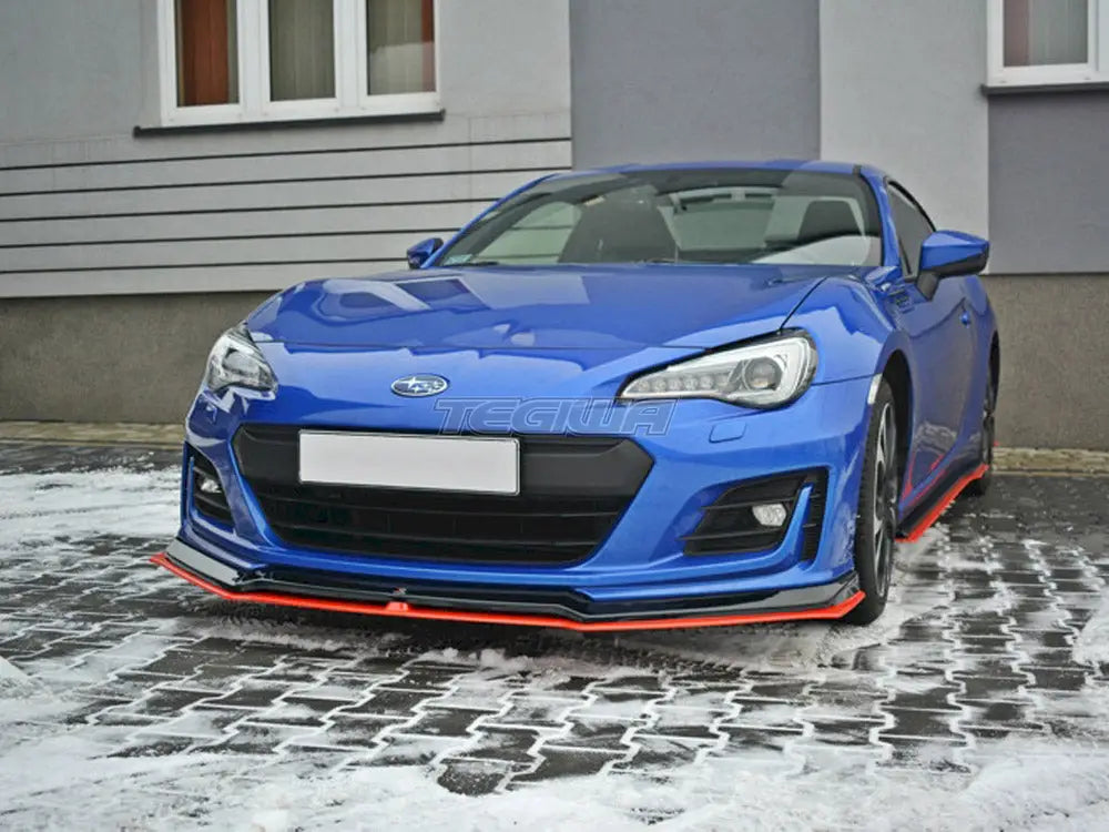 Maxton Design Front Splitter Black & Red V.5 Subaru BRZ Facelift 17-20