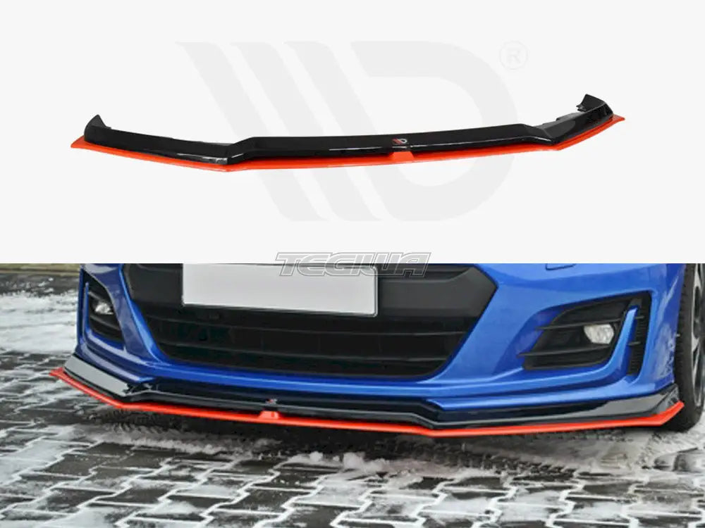 Maxton Design Front Splitter Black & Red V.5 Subaru BRZ Facelift 17-20