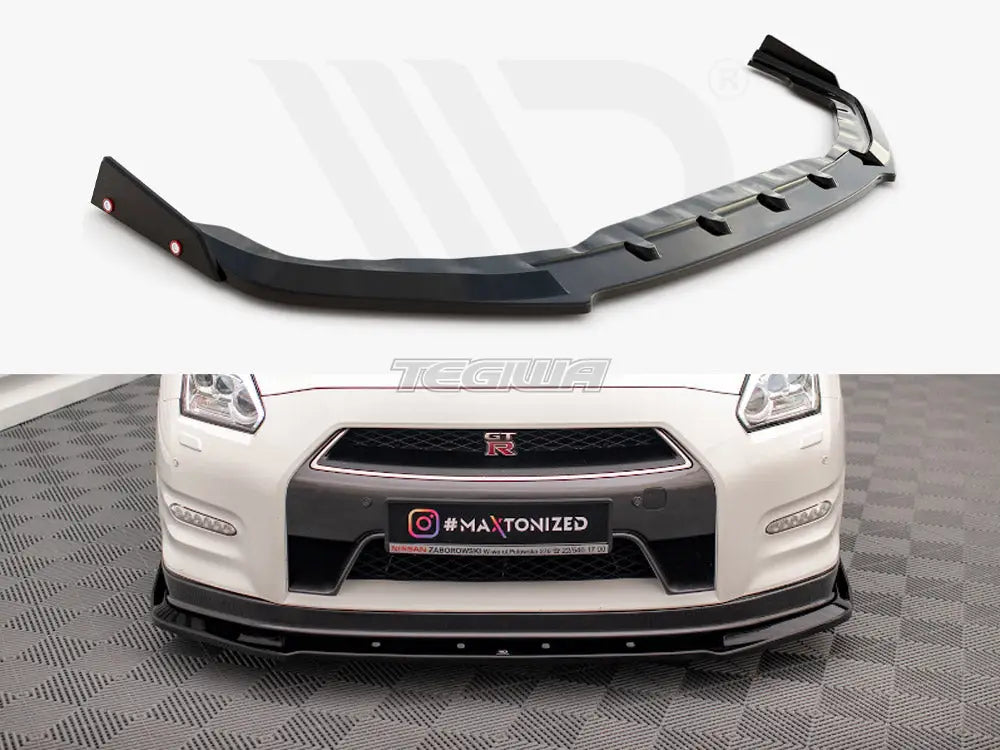 Maxton Design Front Splitter + Flaps Nissan GTR R35 Facelift