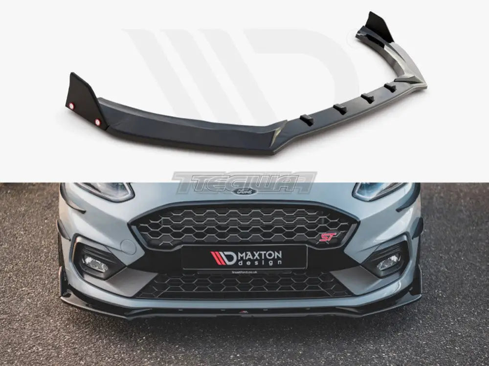 Maxton Design Front Splitter +flaps V.4 Ford Fiesta MK8 ST ST-Line 2017-