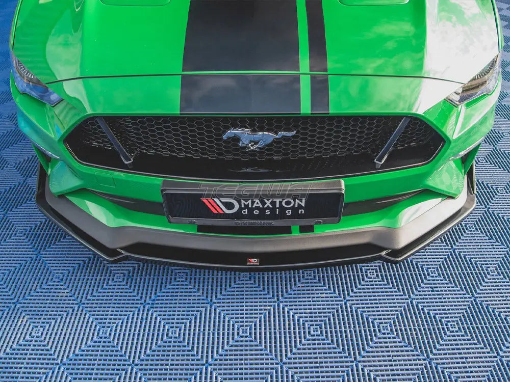 Maxton Design Front Splitter + Flaps V2 Ford Mustang GT MK6 Facelift 2017-